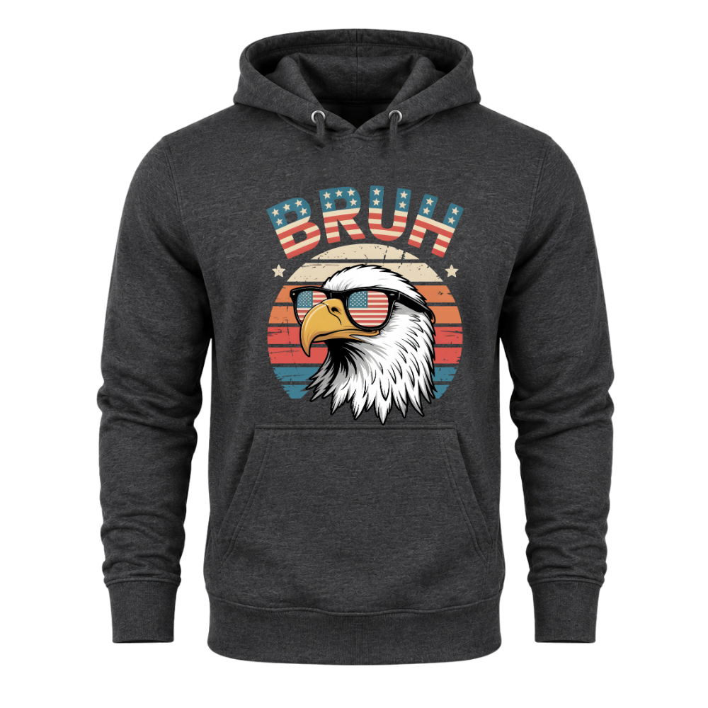 Patriotic Eagle Bruh, Funny American Flag - Hoodie