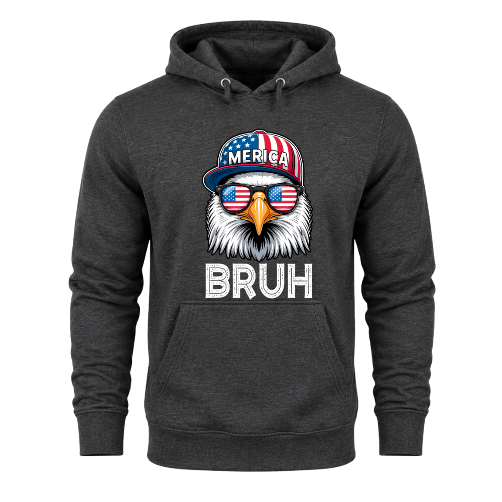 Patriotic Eagle Bruh 4th of July USA Flag - Hoodie