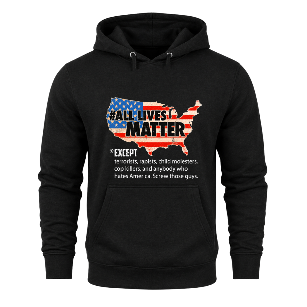 All Lives Matter Patriotic USA Flag - Hoodie