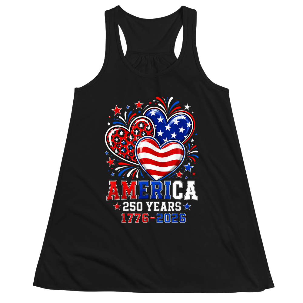 America 250 Years 1776 2026 Heart - Women Tank Top