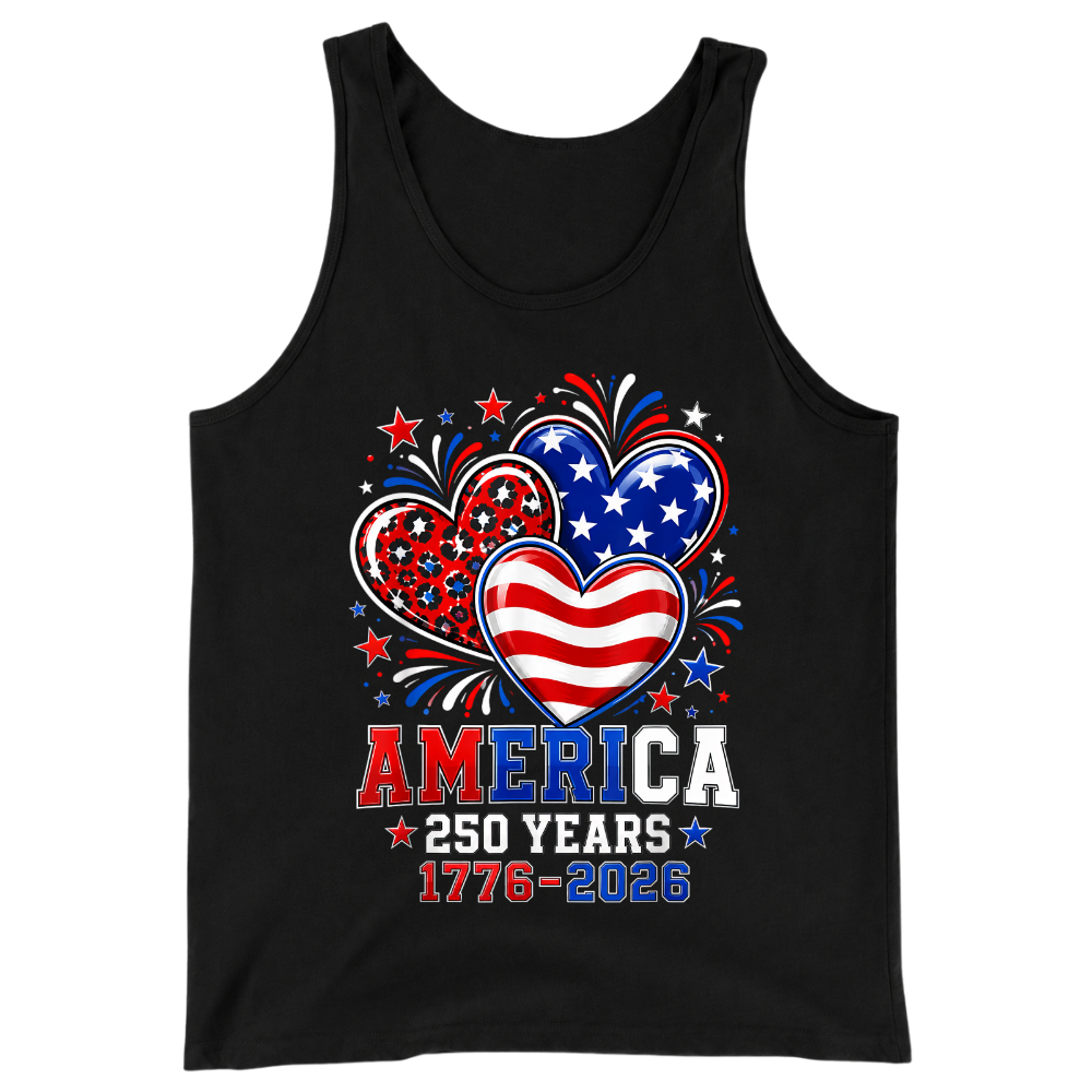 America 250 Years 1776 2026 Heart - Tank Top