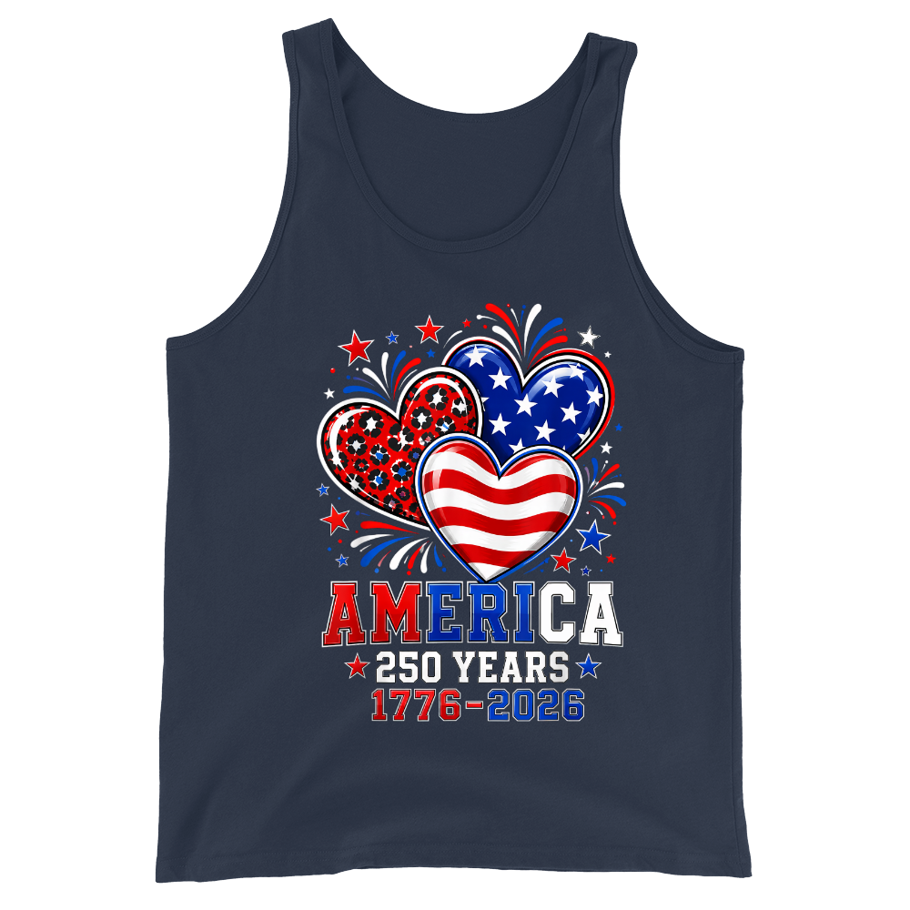 America 250 Years 1776 2026 Heart - Tank Top