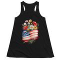 American Flag Flower Patriotic Floral USA - Women Tank Top