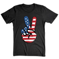 American Flag Peace Sign Design 4th Of July Patriotic USA Pride - T-Shirt