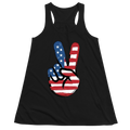 American Flag Peace Sign Design 4th Of July Patriotic USA Pride - Women Tank Top