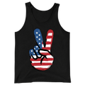 American Flag Peace Sign Design 4th Of July Patriotic USA Pride - Tank Top