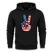 American Flag Peace Sign Design 4th Of July Patriotic USA Pride - Hoodie