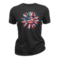 American Flag Sunflower Design Patriotic Floral USA - Women T-Shirt