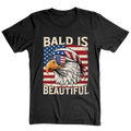 Bald Is Beautiful Patriotic Eagle American Flag - T-Shirt