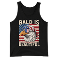 Bald Is Beautiful Patriotic Eagle American Flag - Tank Top