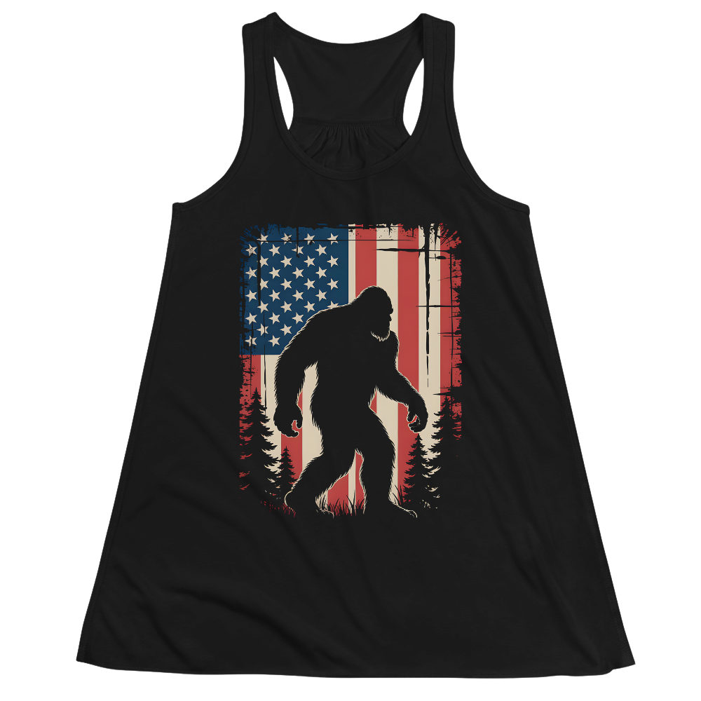 Bigfoot American Flag 4th Of July Patriotic Sasquatch USA - Women Tank Top