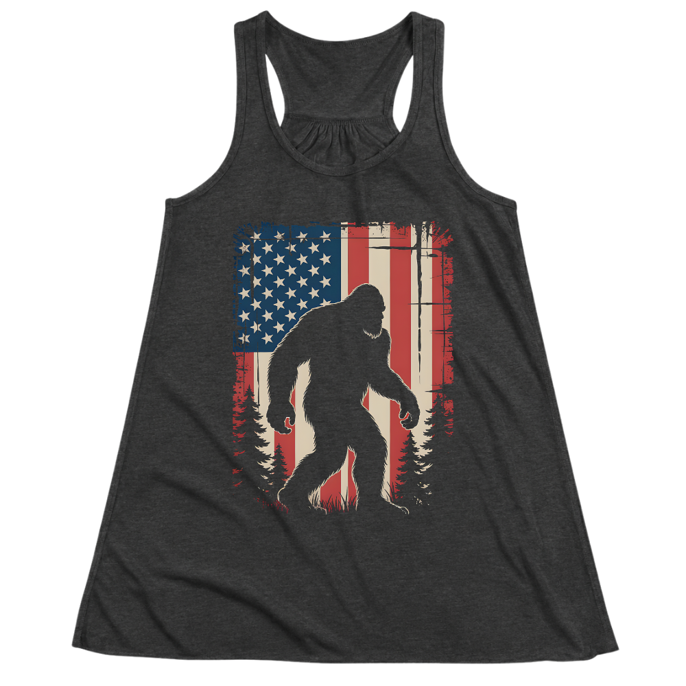 Bigfoot American Flag 4th Of July Patriotic Sasquatch USA - Women Tank Top