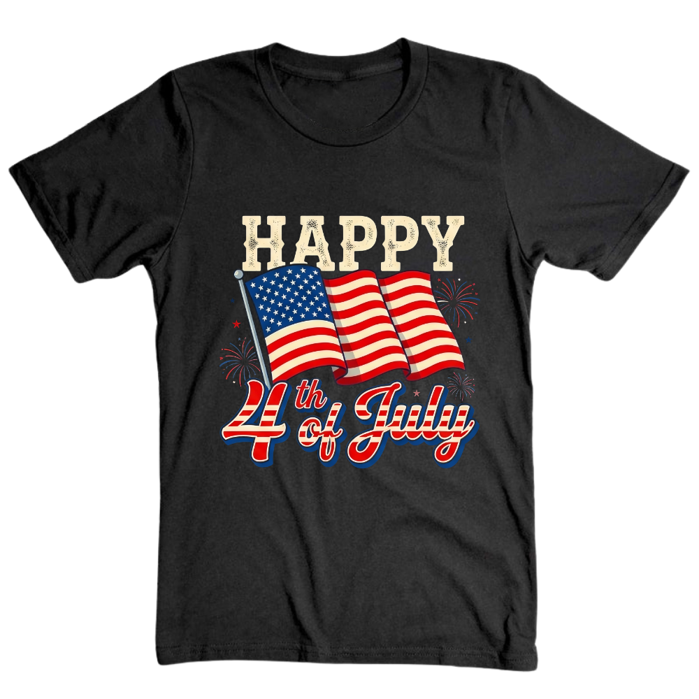 Happy 4th Of July American Flag Patriotic - T-Shirt