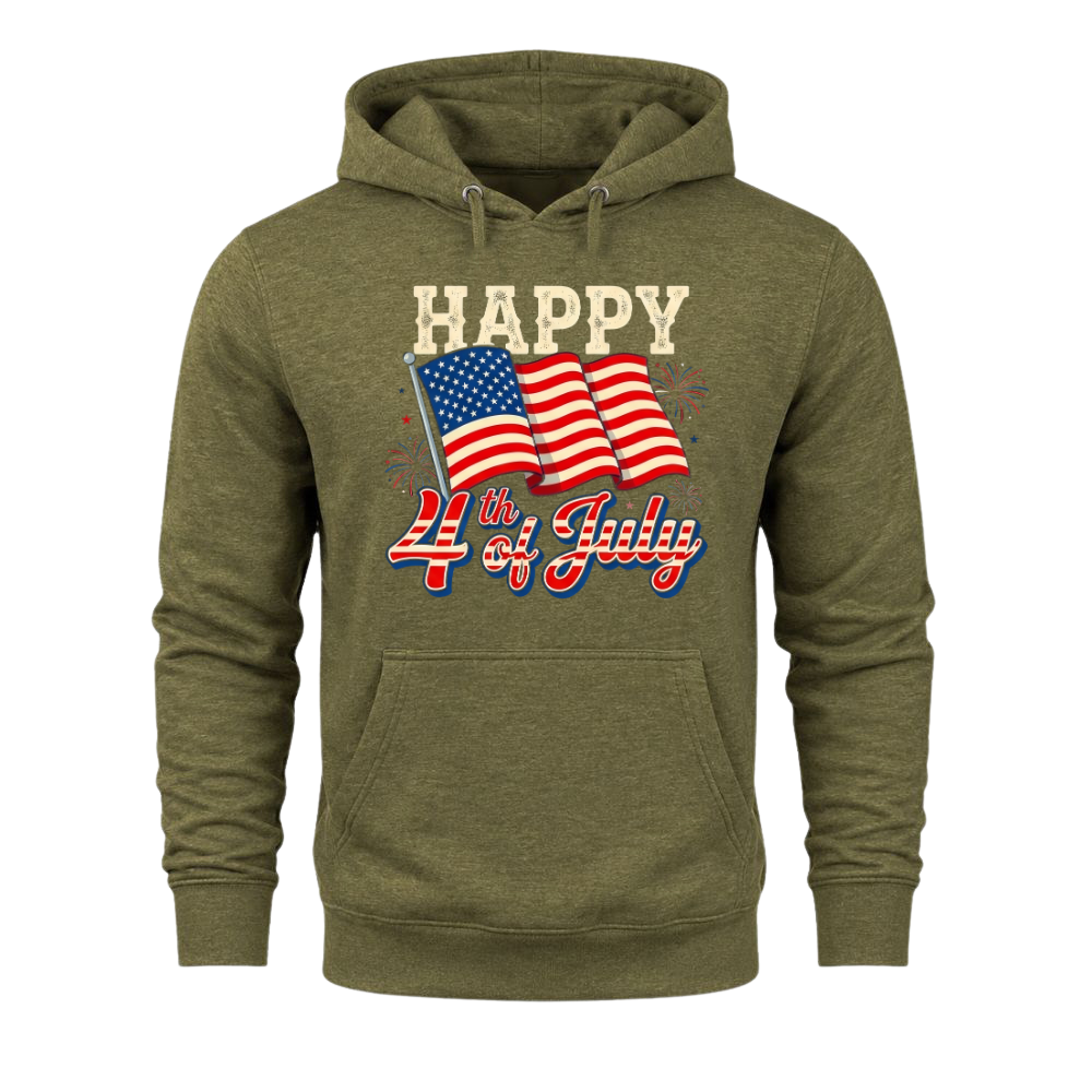Happy 4th Of July American Flag Patriotic - Hoodie