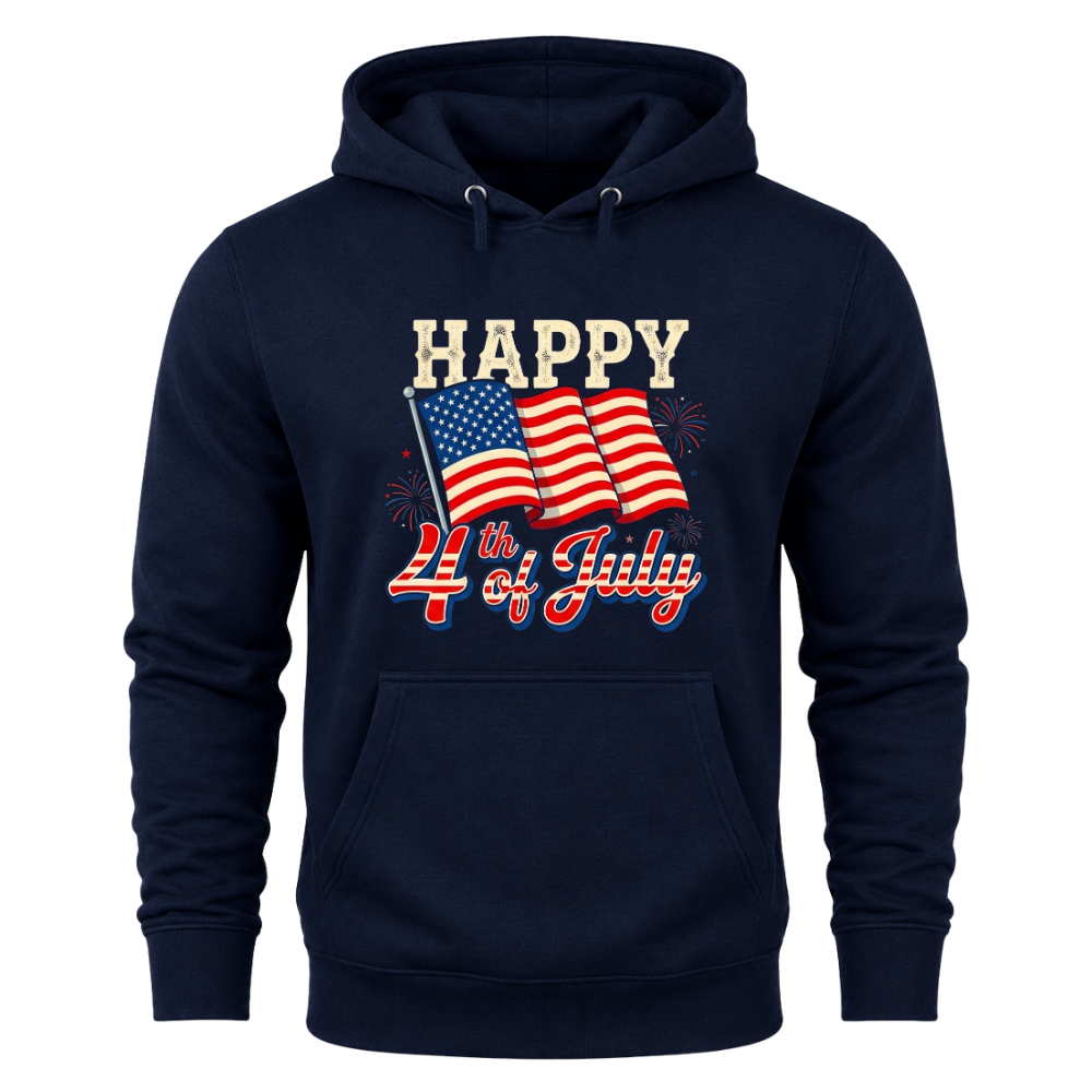 Happy 4th Of July American Flag Patriotic - Hoodie