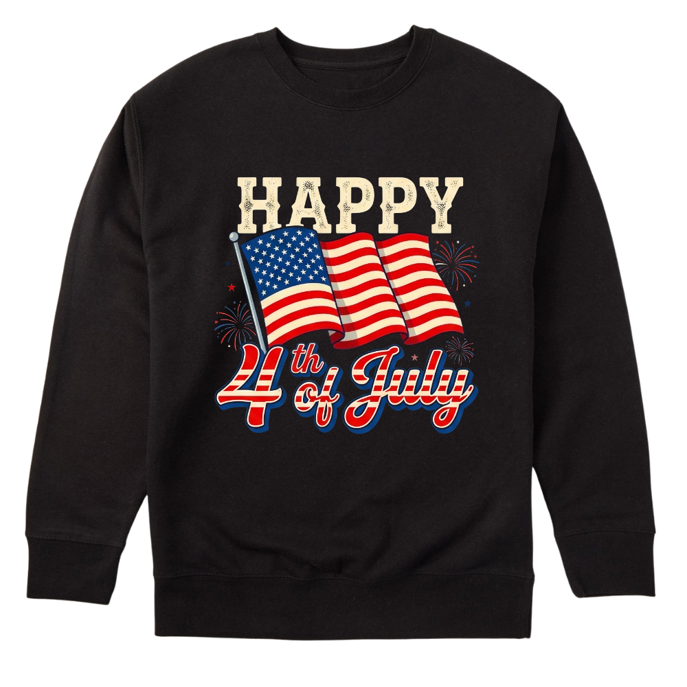 Happy 4th Of July American Flag Patriotic - Sweater