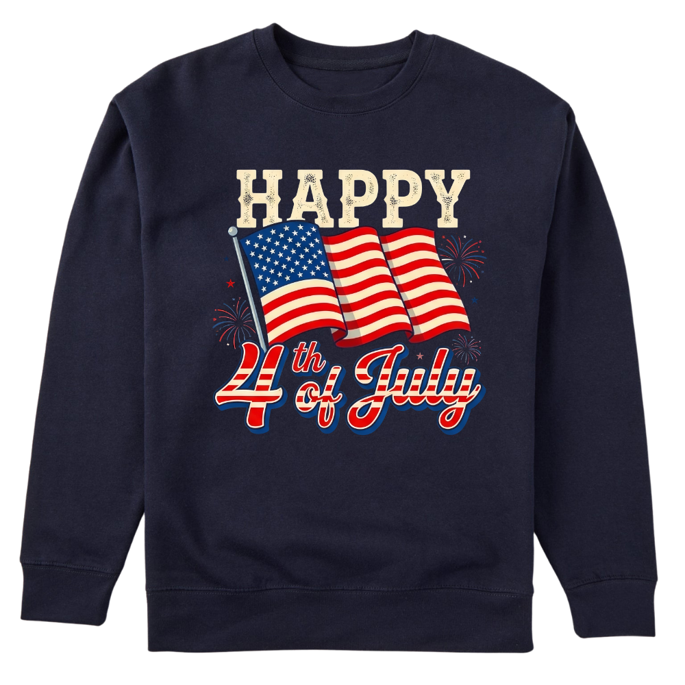 Happy 4th Of July American Flag Patriotic - Sweater