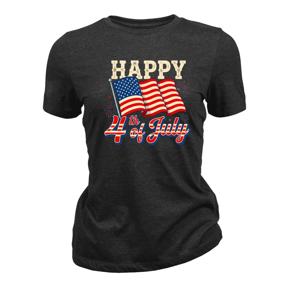 Happy 4th Of July American Flag Patriotic - Women T-Shirt