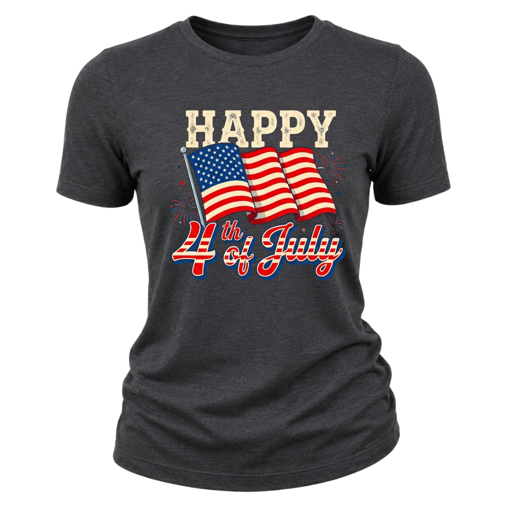 Happy 4th Of July American Flag Patriotic - Women T-Shirt