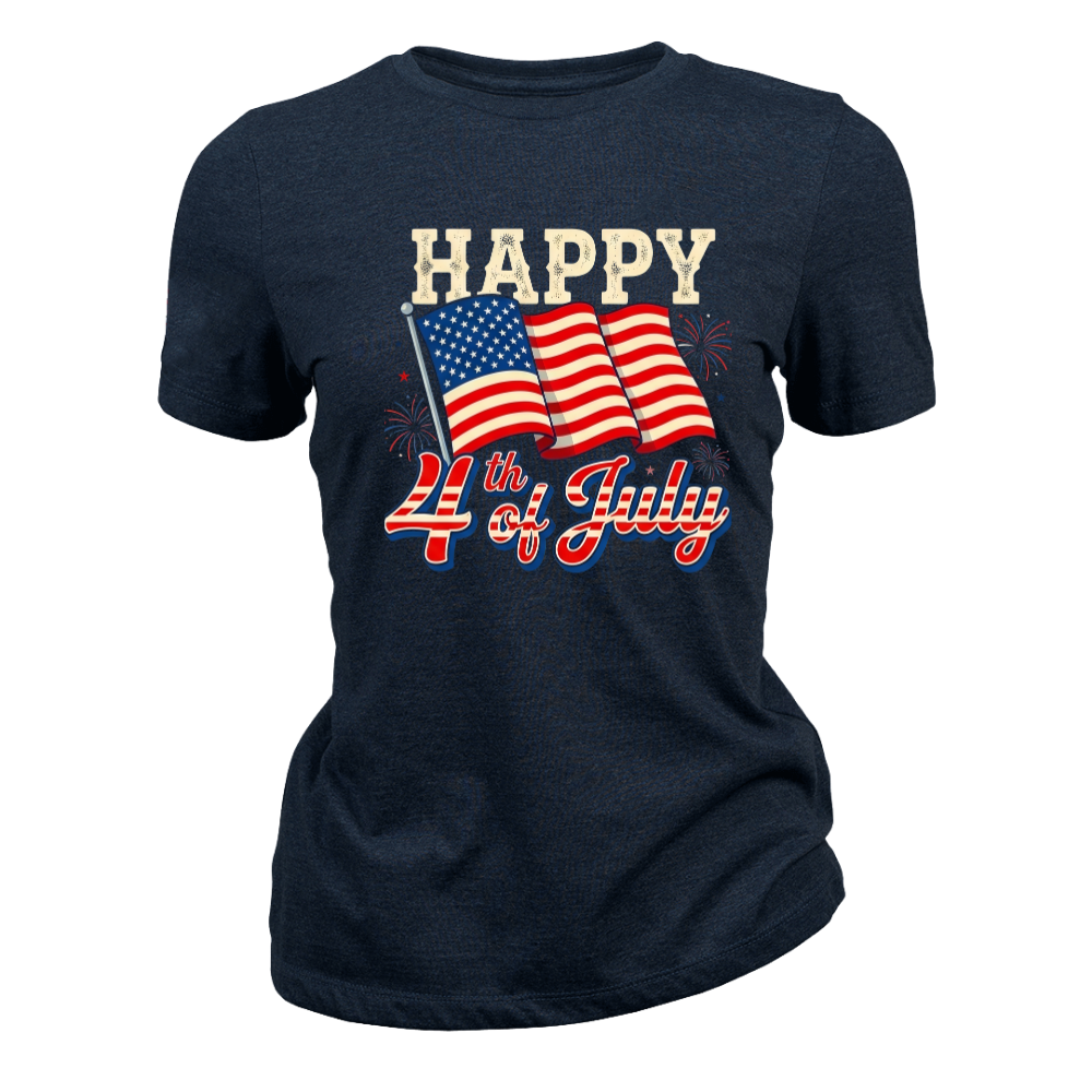 Happy 4th Of July American Flag Patriotic - Women T-Shirt