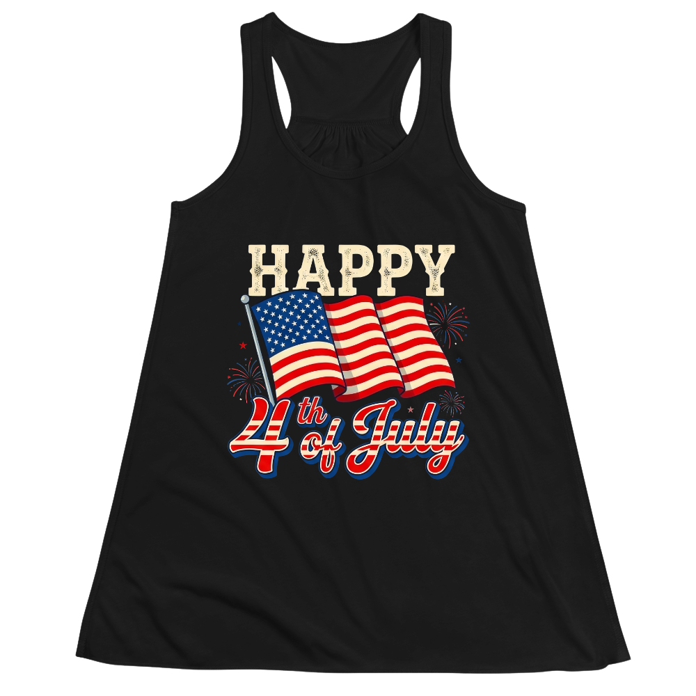 Happy 4th Of July American Flag Patriotic - Women Tank Top
