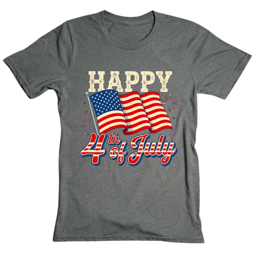 Happy 4th Of July American Flag Patriotic - T-Shirt