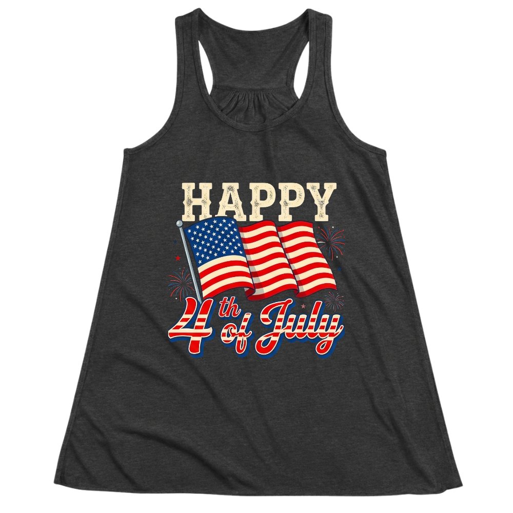 Happy 4th Of July American Flag Patriotic - Women Tank Top