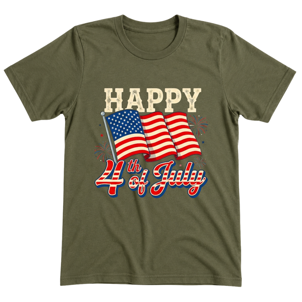 Happy 4th Of July American Flag Patriotic - T-Shirt