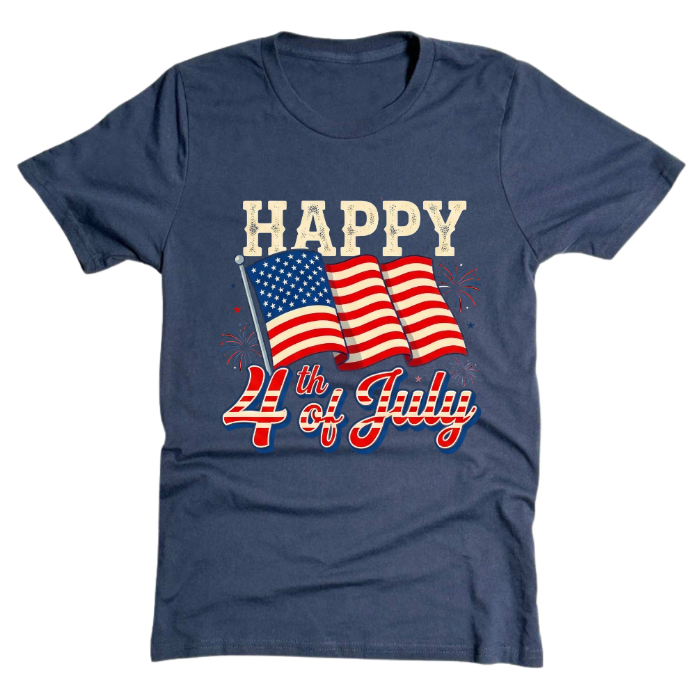 Happy 4th Of July American Flag Patriotic - T-Shirt