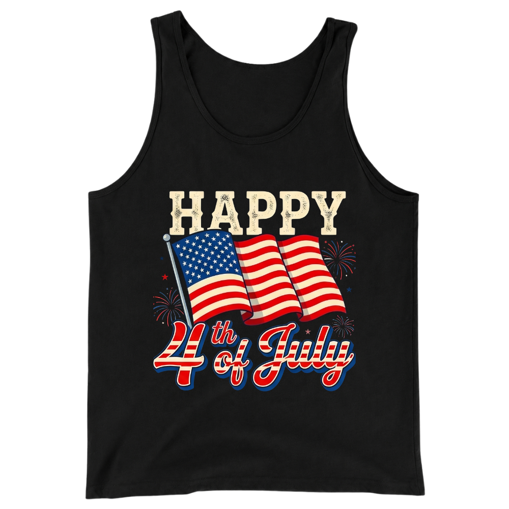 Happy 4th Of July American Flag Patriotic - Tank Top