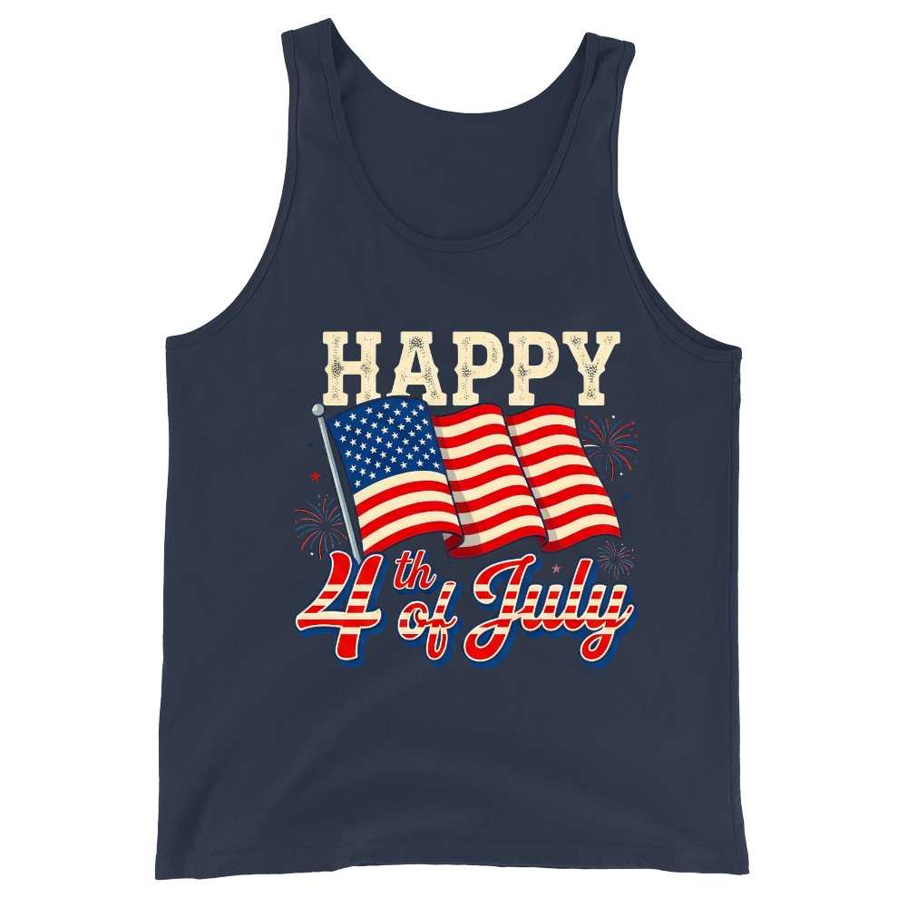 Happy 4th Of July American Flag Patriotic - Tank Top
