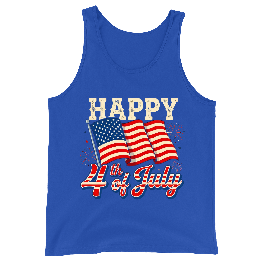 Happy 4th Of July American Flag Patriotic - Tank Top