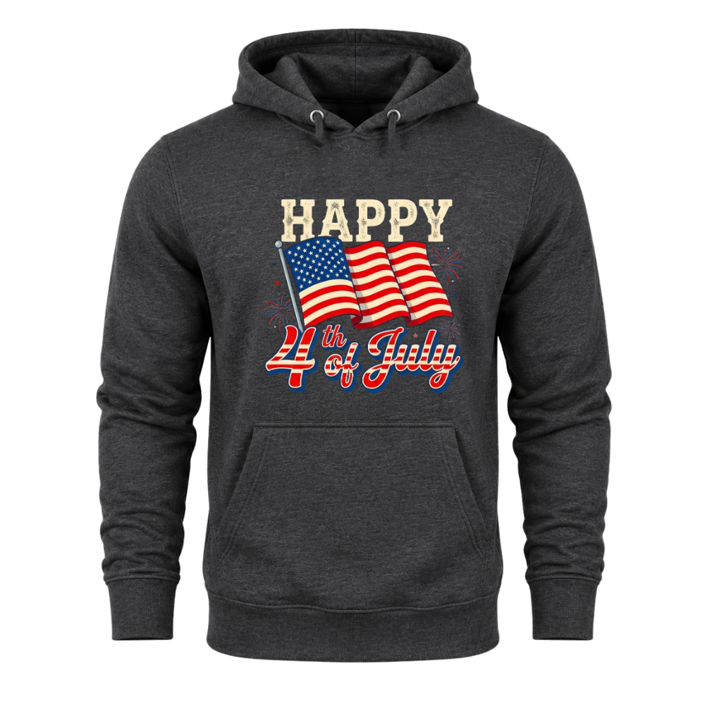 Happy 4th Of July American Flag Patriotic - Hoodie