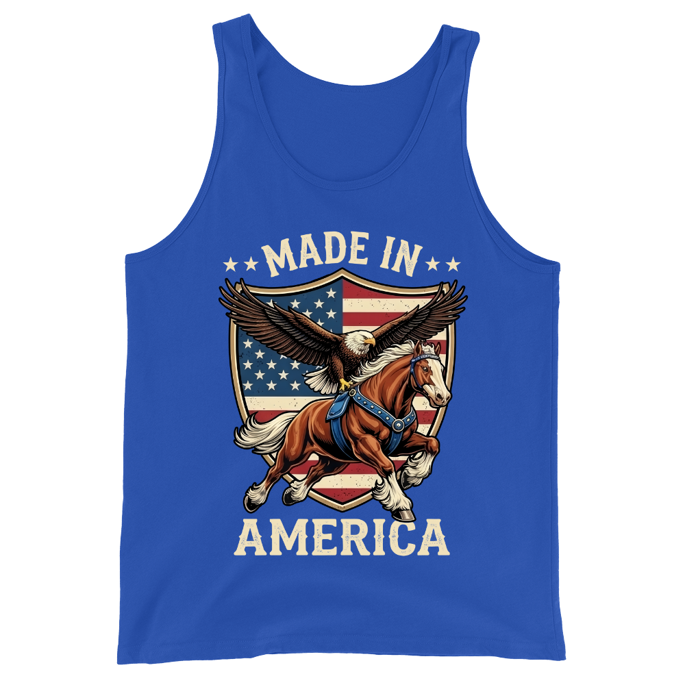 Made In America Eagle Horse Patriotic USA Flag - Tank Top