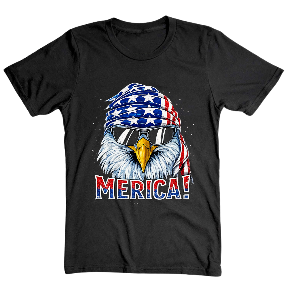 Merica Eagle Patriotic American Flag - T-Shirt