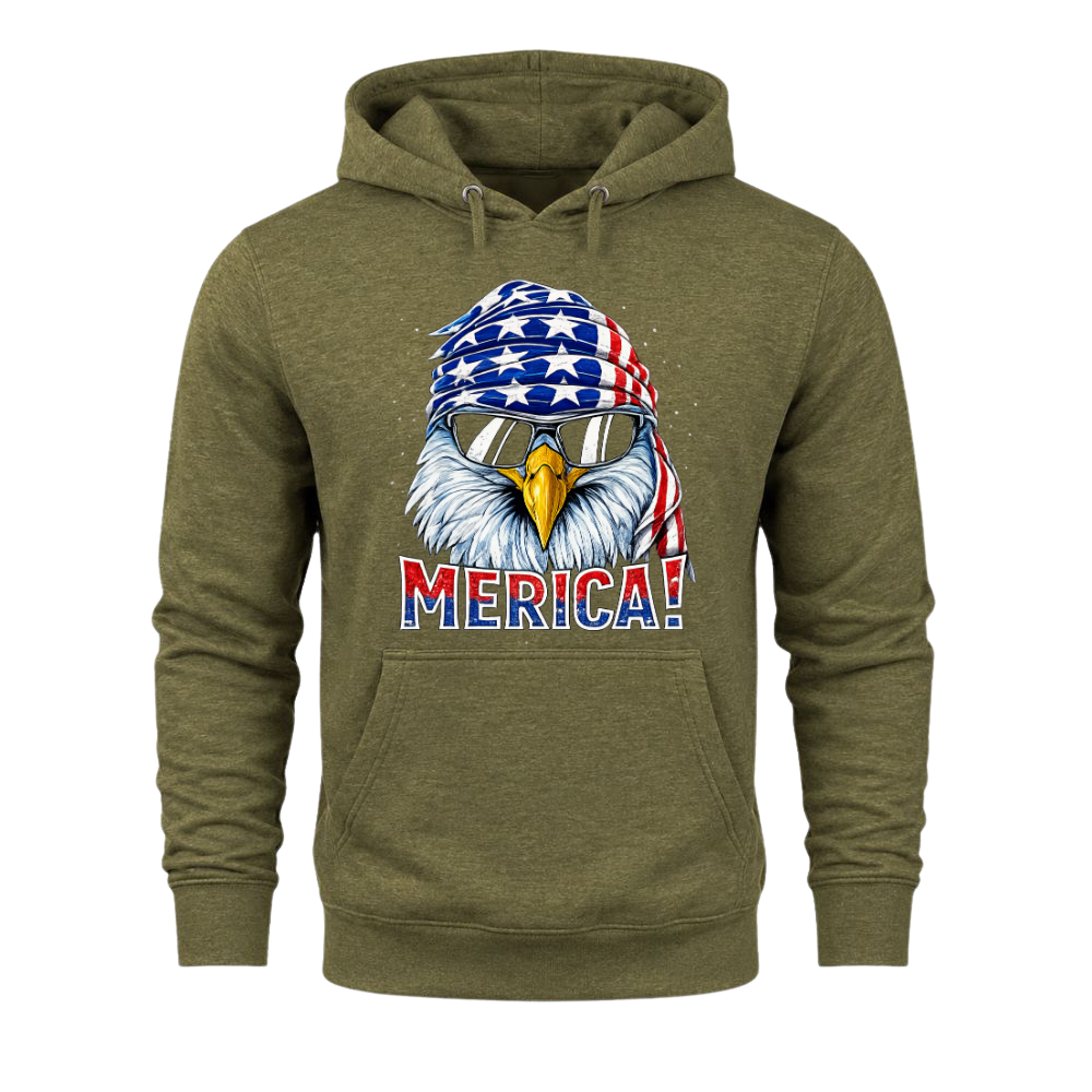 Merica Eagle Patriotic American Flag - Hoodie