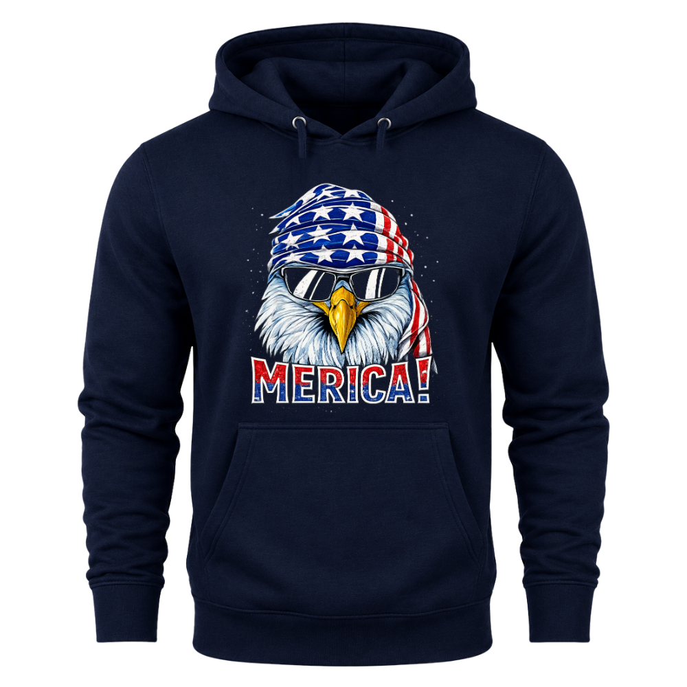 Merica Eagle Patriotic American Flag - Hoodie