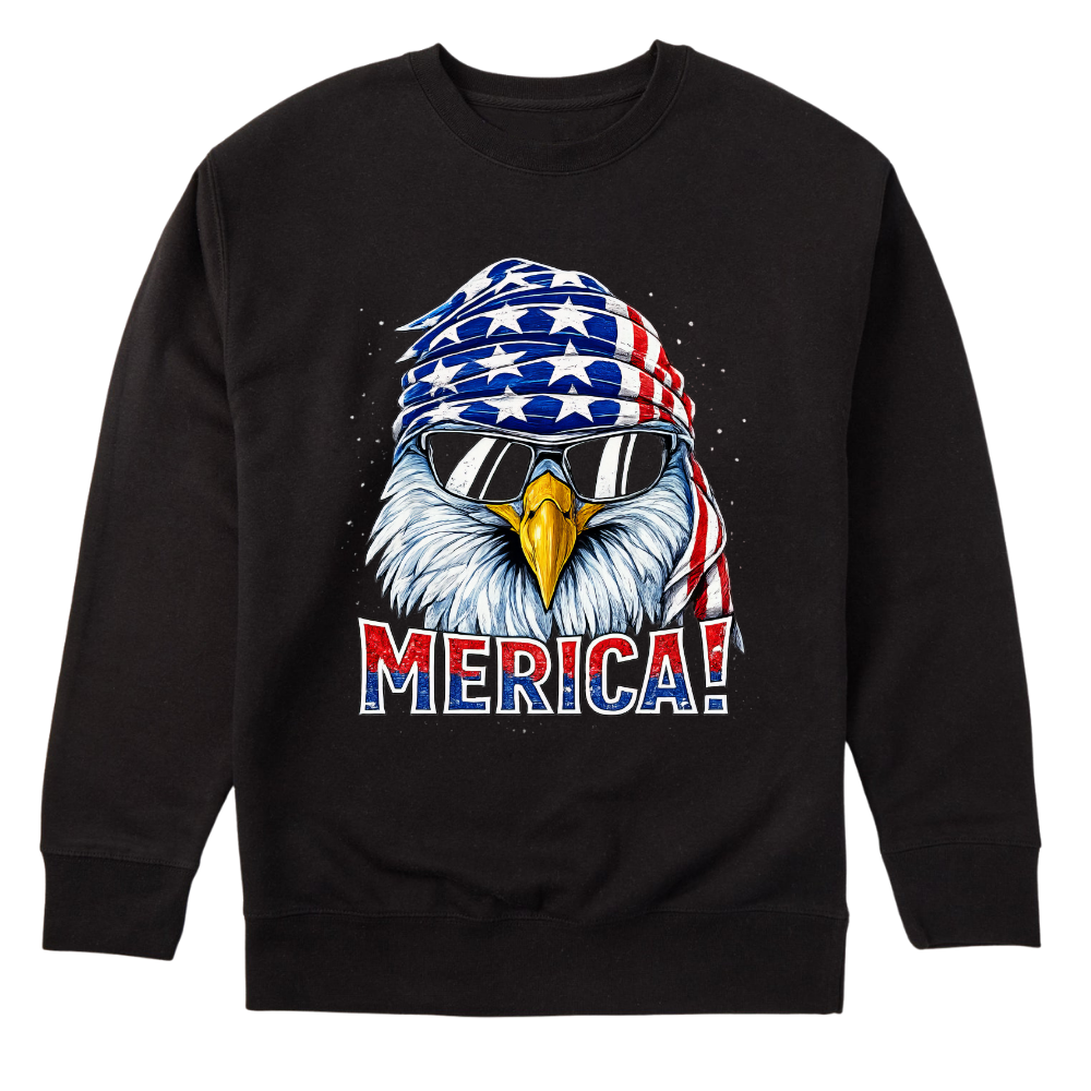 Merica Eagle Patriotic American Flag - Sweater
