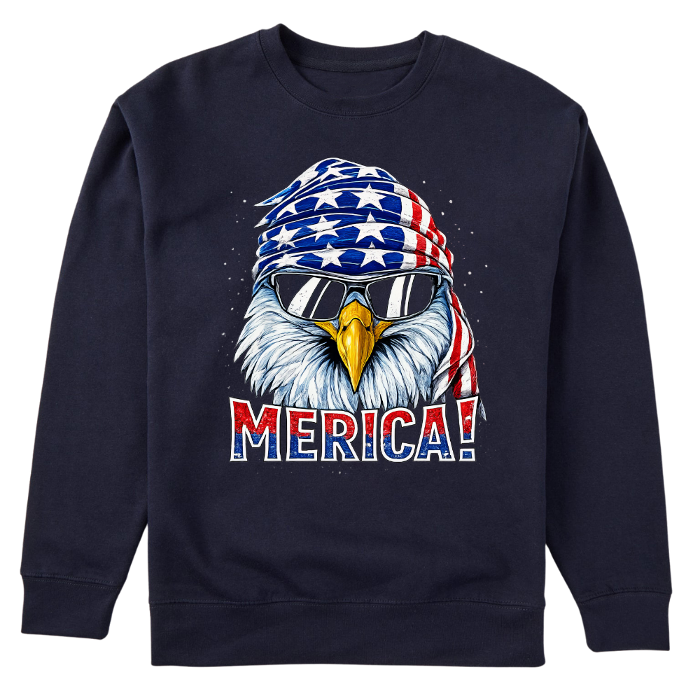 Merica Eagle Patriotic American Flag - Sweater