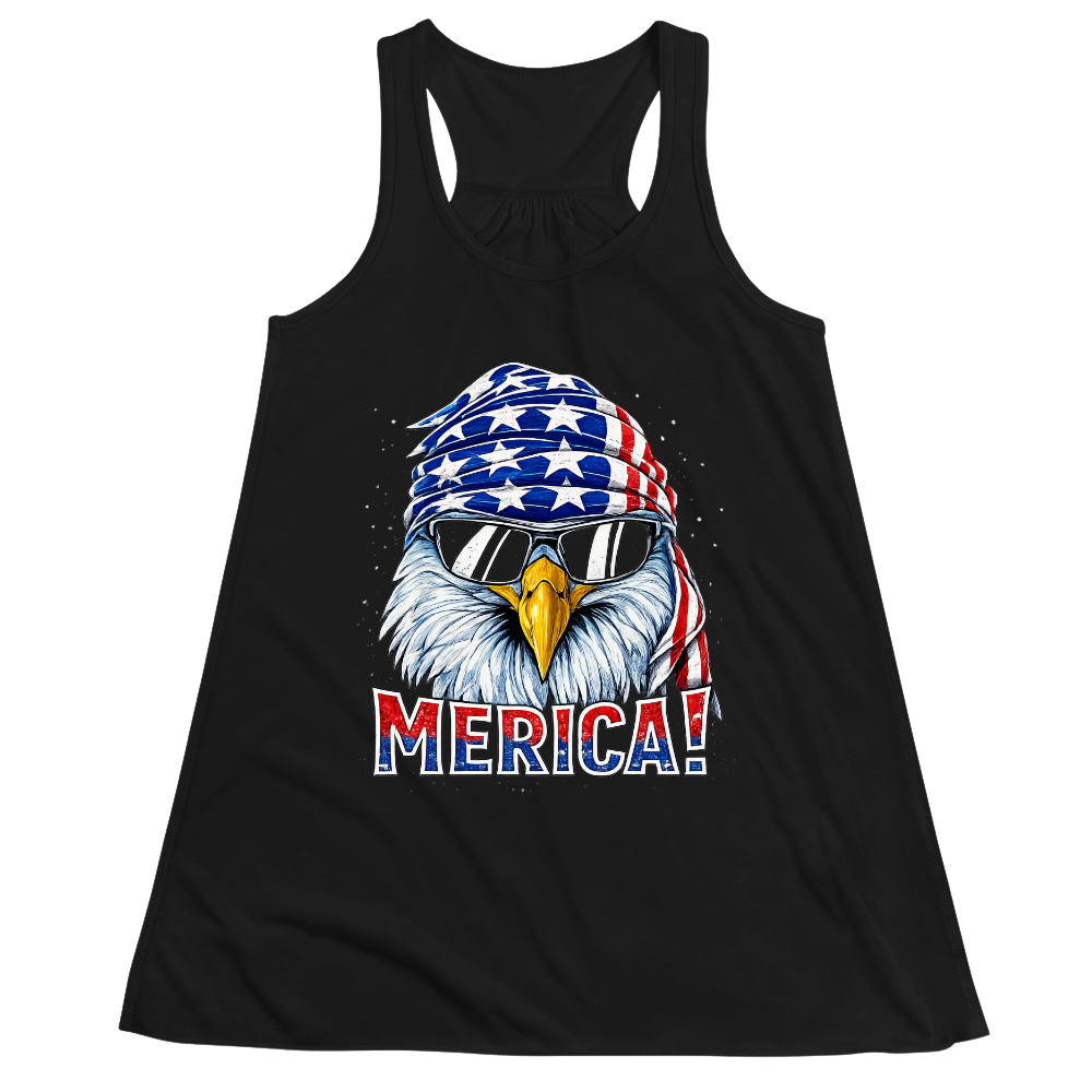 Merica Eagle Patriotic American Flag - Women Tank Top