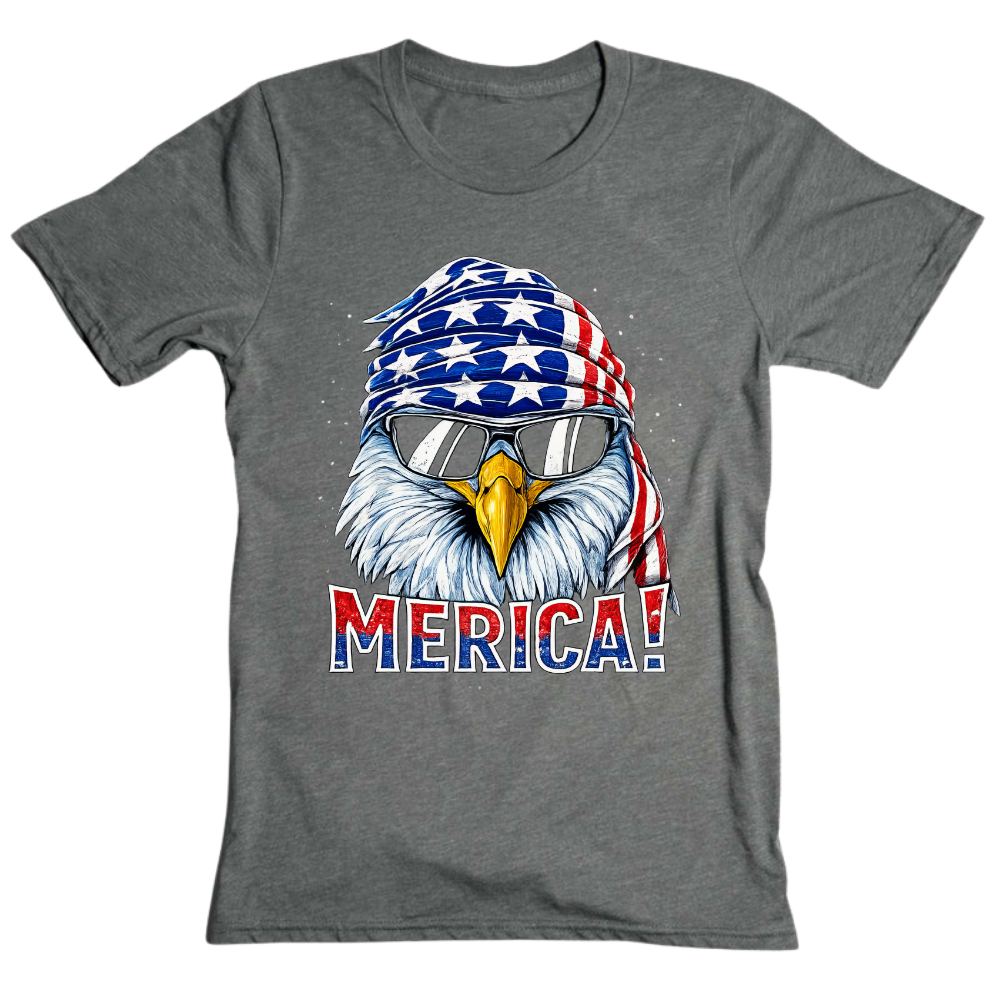 Merica Eagle Patriotic American Flag - T-Shirt