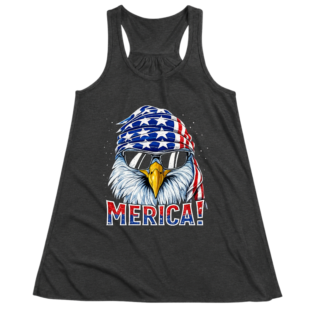 Merica Eagle Patriotic American Flag - Women Tank Top