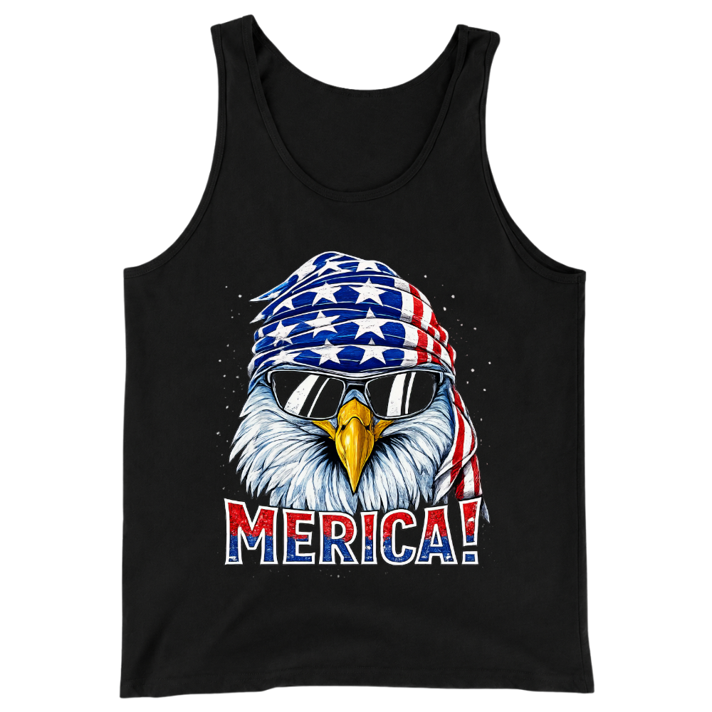 Merica Eagle Patriotic American Flag - Tank Top