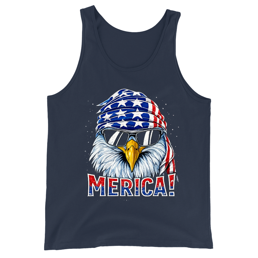 Merica Eagle Patriotic American Flag - Tank Top