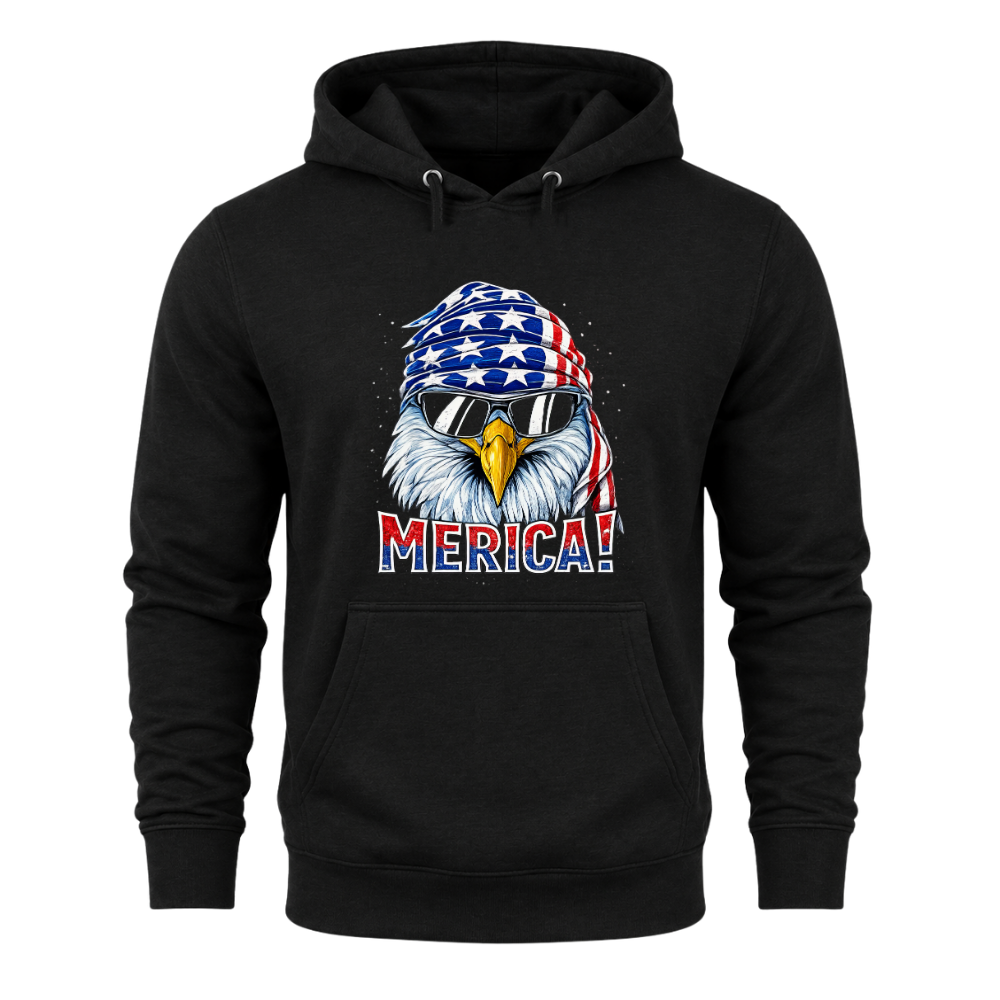 Merica Eagle Patriotic American Flag - Hoodie