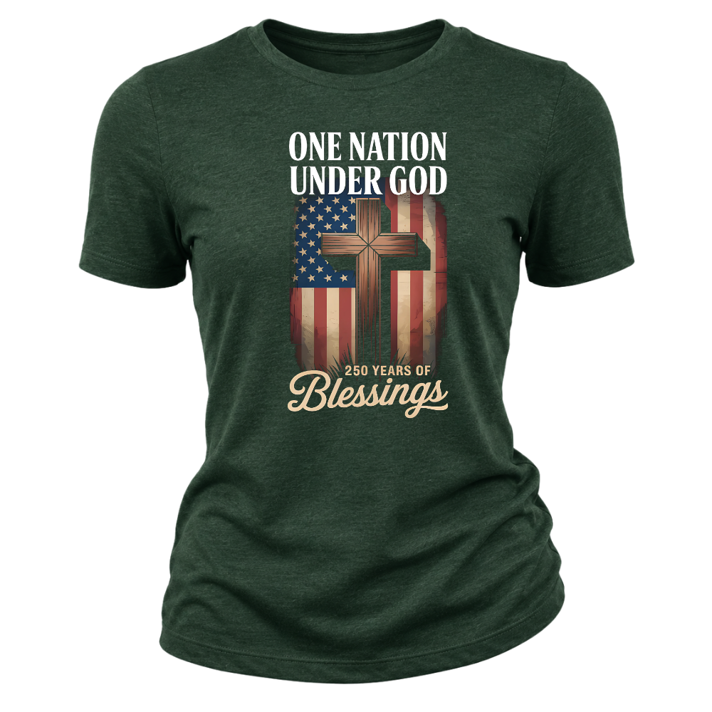 One Nation Under God 250 Years America Blessing - Women T-Shirt