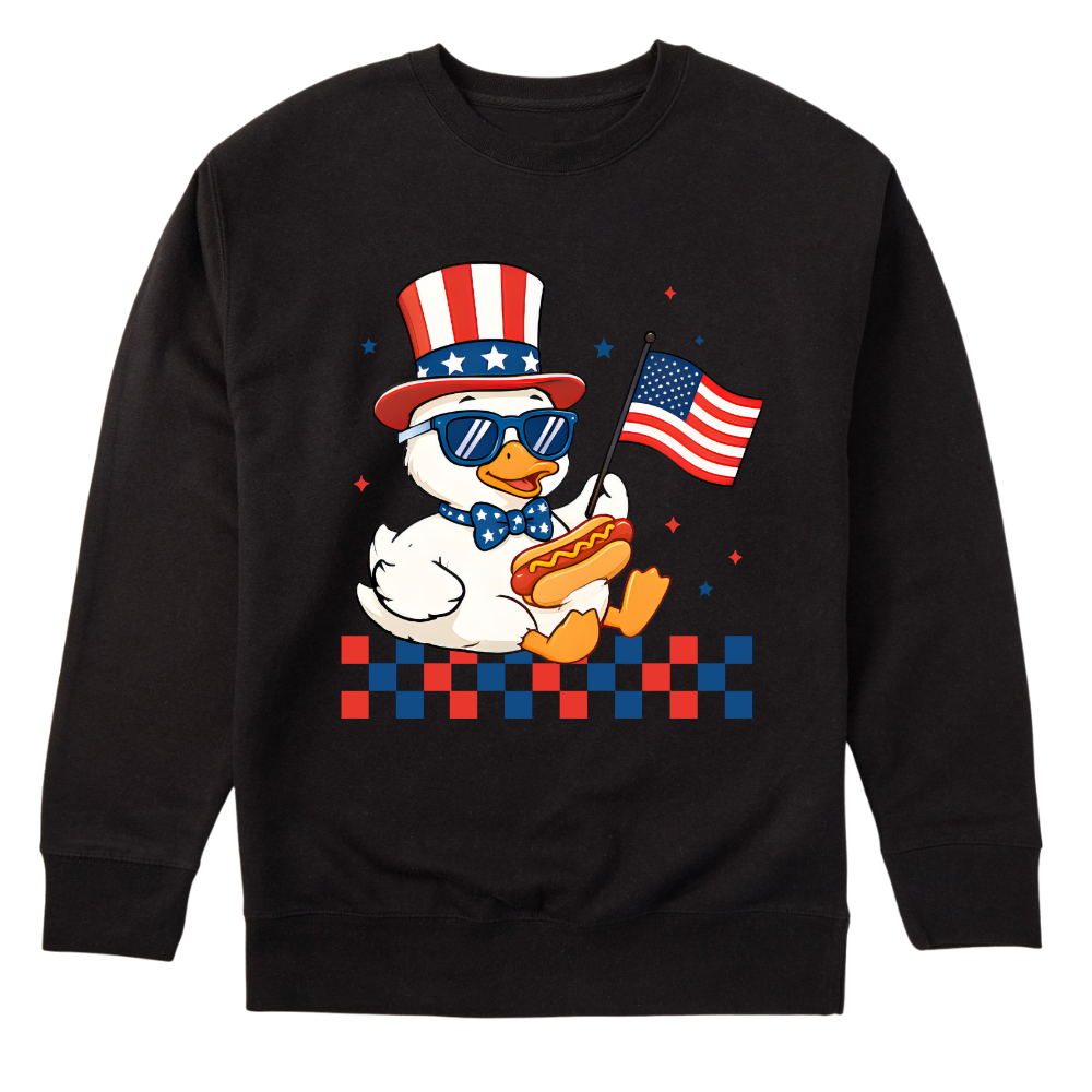 Patriotic Duck Funny 4th Of July USA Flag - Sweater
