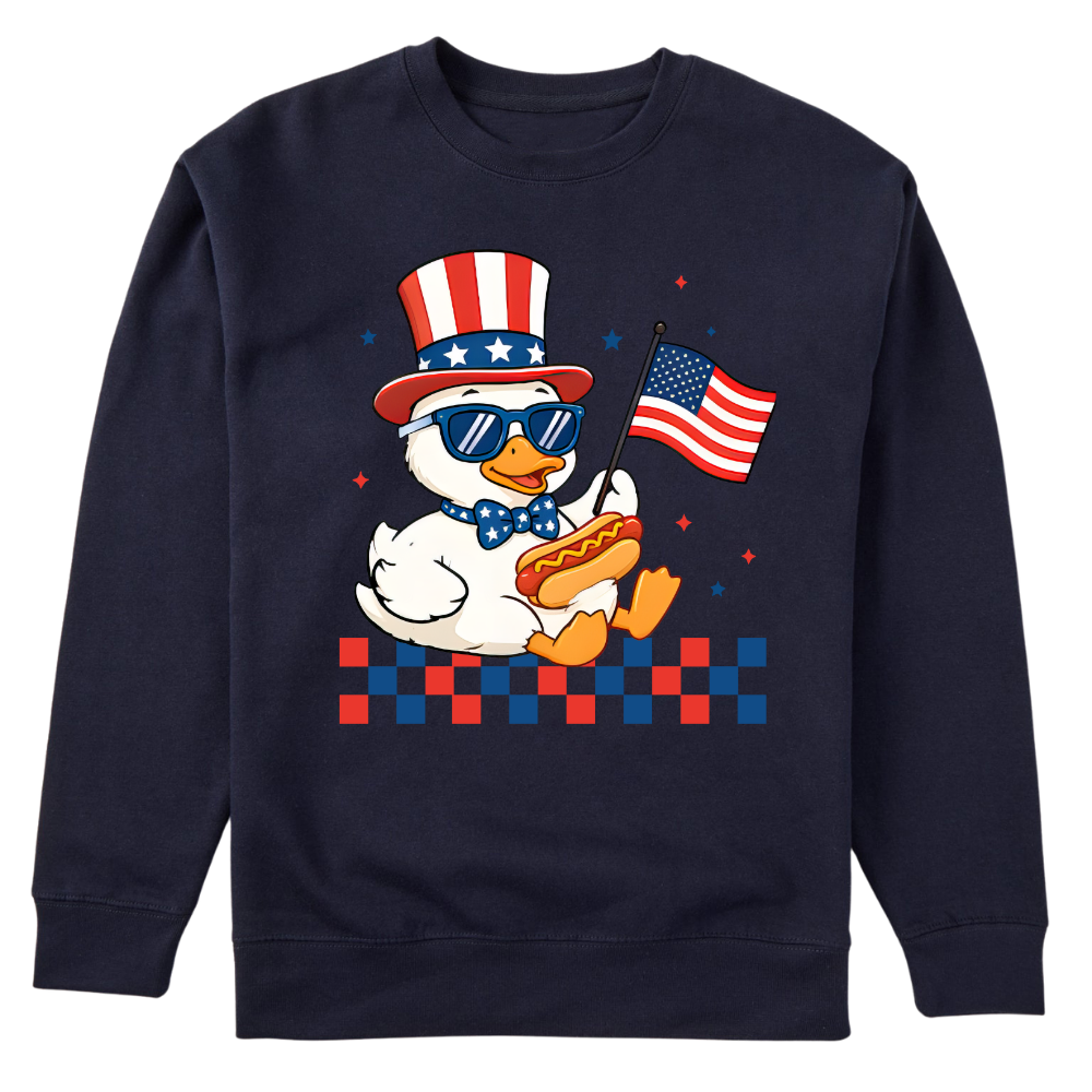 Patriotic Duck Funny 4th Of July USA Flag - Sweater