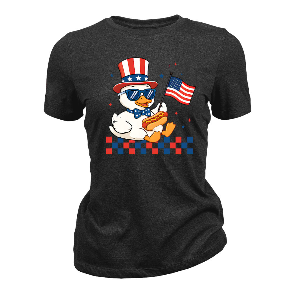 Patriotic Duck Funny 4th Of July USA Flag - Women T-Shirt