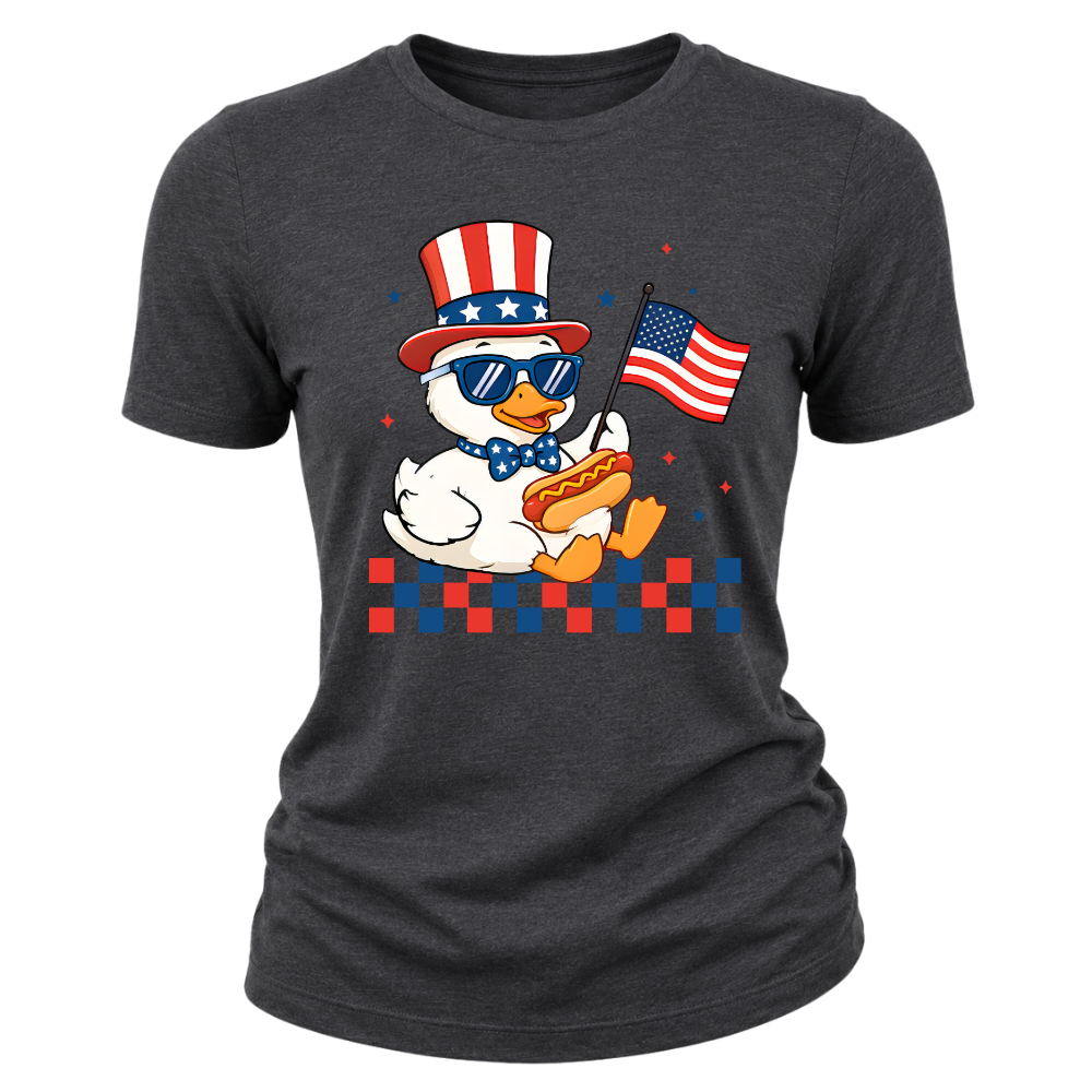 Patriotic Duck Funny 4th Of July USA Flag - Women T-Shirt